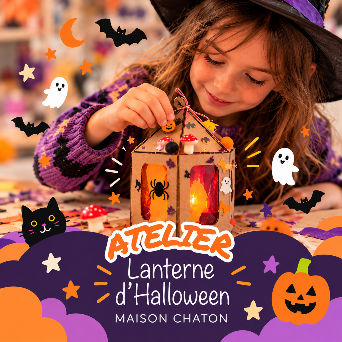 Atelier créatif - ma lanterne d'Halloween - Activité enfant Paris 9