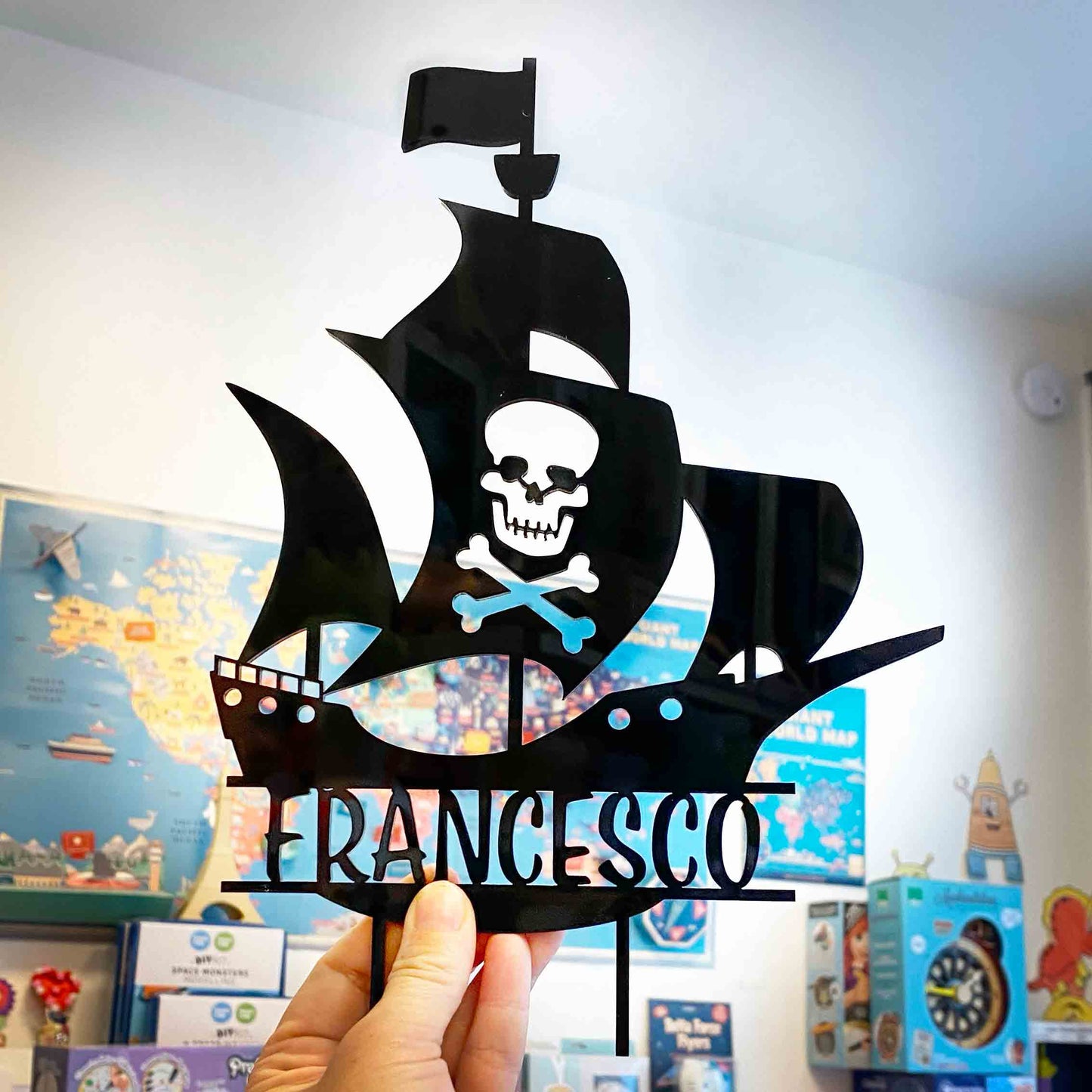 Cake topper personnalisé PIRATES avec un prénom