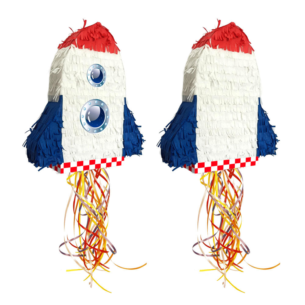 Piñata Fusée qui part dans l'espace - double usage : ficelles ou bâton
