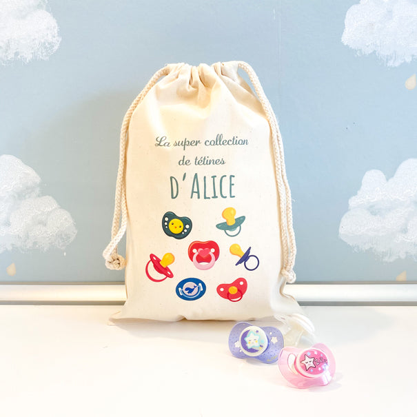 Sac personnalisé pour les tétines