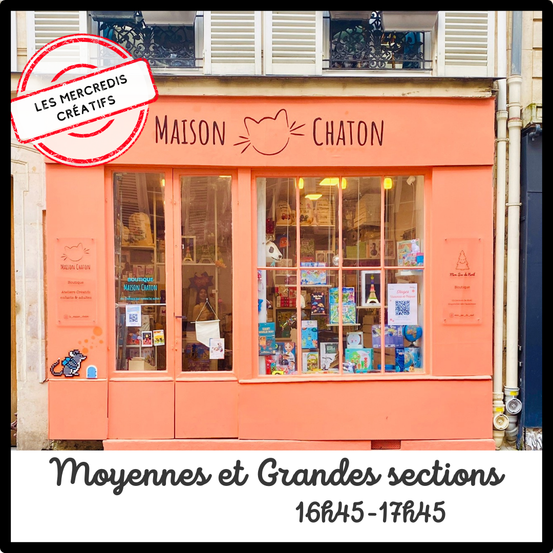 Atelier créatif à la carte Moyenne et Grande section - mercredi 16h45-17h45