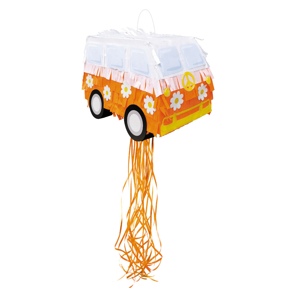Piñata Van Hippie Party - double usage : ficelles ou bâton