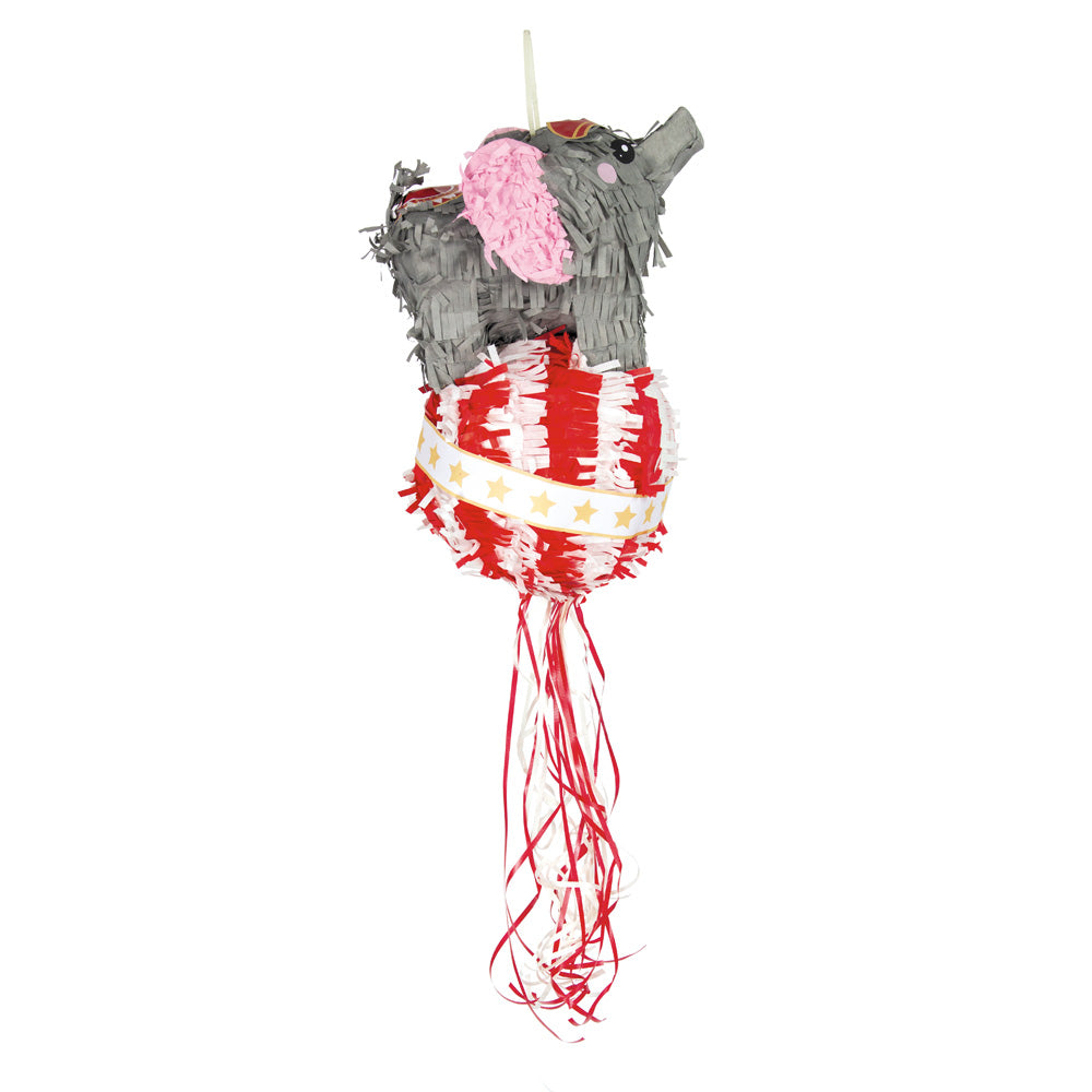 Piñata Elephant Cirque Vintage - double usage : ficelles ou bâton
